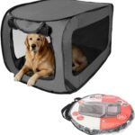 36 Inch Collapsible Dog Crate, Portable Kennel for Medium Dogs, Grey