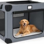 36 Inch Collapsible Soft Dog Crates with 3-Door & Mesh Windows for Travel