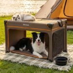 36 Inch Collapsible Travel Dog Crate, 4 Doors & Soft Pet Mat - Image 2