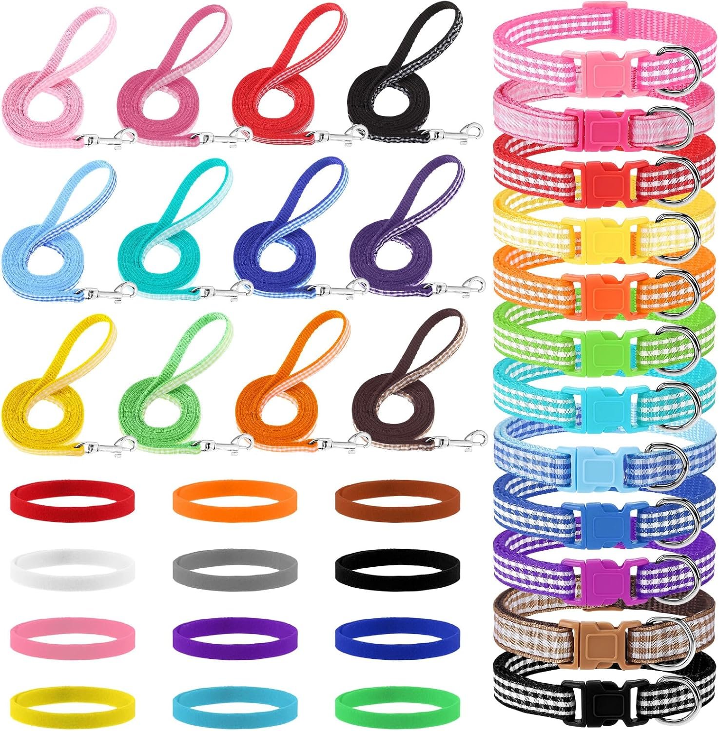 36 Pcs Puppy Collar and Leash Set Adjustable Dog Collars and Leash 36 Pcs Puppy Collar and Leash Set Adjustable Dog Collars and Leash