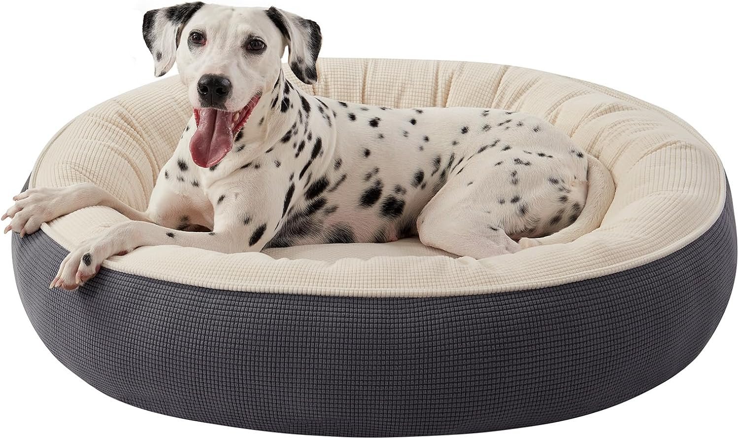 36 inches Soft Touch Fleece Donut Dog Bed for Large Dogs,Dark Grey 36 inches Soft Touch Fleece Donut Dog Bed for Large Dogs,Dark Grey