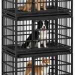 38″ Stackable Dog Crate 3 Pack (3 Crates), Dual Door & Lock, Wheels
