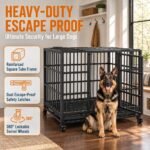 38" Stackable Dog Crate 3 Pack (3 Crates), Dual Door & Lock, Wheels - Image 2