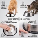3Pack Stainless Steel Dog Bowls, 1.5 Cup Cat Bowl with Rubber Base for Cats, Puppy - Image 2