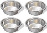 4 Pack - 6.75 Cup (1.6 Liter) Stainless Steel Dog Bowls – Metal Dog Food Bowls, Dog Water Bowls, Pet Feeding Bowls, Replacement Bowls for Raised Stands, Rust Resistant, Dishwasher Safe