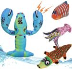 4 Pack Squeaky Dog Water Toys, Floating Dog Pool Toys, Cute Dogs Summer Accessories for Small Medium Large Dogs