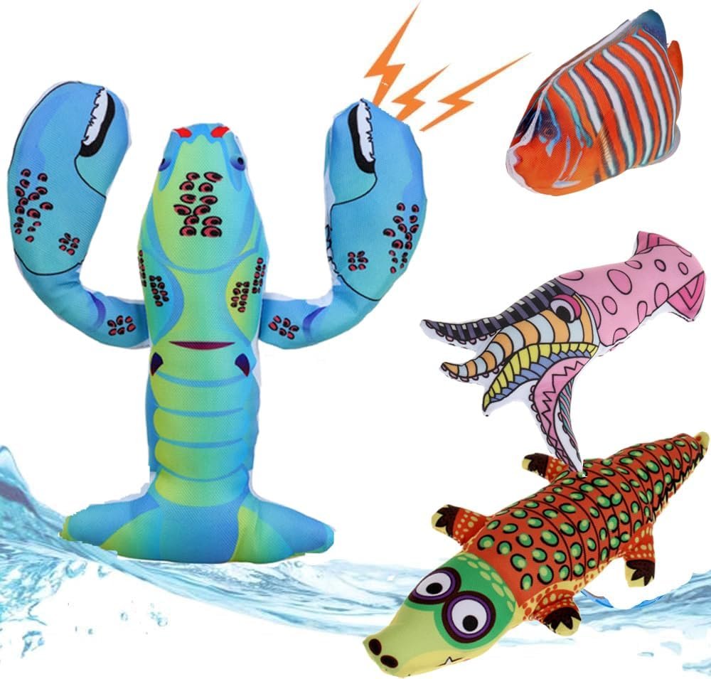 4 Pack Squeaky Dog Water Toys, Floating Dog Pool Toys, Cute Dogs Summer Accessories for Small Medium Large Dogs 4 Pack Squeaky Dog Water Toys, Floating Dog Pool Toys, Cute Dogs Summer Accessories for Small Medium Large Dogs