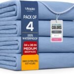 4 Pack Waterproof Reusable Heavy Absorbency Incontinence Bed Pads 34″x36″