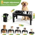 4-in-1 Elevated Dog Bowl Stand with Slow Feeder, 5 Adjustable Heights - Image 2