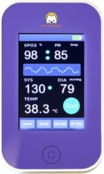4-in-1 Rechargeable Touchscreen Veterinary Monitor: SpO2,Pulse Rate,Temperature & Blood Pressure Monitoring,Pet Vital Signs Detector for Dogs & Cats,Home & Clinical Pet Healthcare