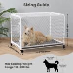 42 Inch Collapsible Dog Crate with Diamond Mesh, No-Tool Assembly Foldable Dog Kennel with 4 Lockable Wheels,Removable Tray,Portable Dog Cage for Medium/Large Dogs, Space-Saving, Indoor Outdoor Use - Image 2