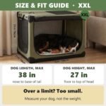 42 x 31 x 31 Inch Collapsible Soft Dog Crate for Dogs Up to 90 lbs, Portable Travel Pet Kennel with 4 Zip Doors, Foldable Indoor Outdoor Crate with Mat, Carry Bag, Green - Image 2