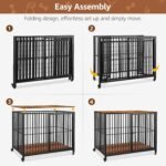 42.3" Large Dog Crate Furniture Foldable, Heavy Duty Dog Kennel Indoor - Image 2