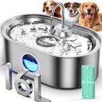 4.2Gal Extra Large Dog Water Fountain, Stainless Steel Pet Water Fountain