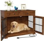 44'' Dog Crate Furniture Large Wooden Dog Kennel Indoor Dog House