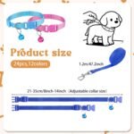 48 Pcs Small Dog Collar and Leash Set, Soft Nylon 8-14 Inch Adjustable Puppy Cat Kitten Collars with Bell Walking Training Rope for Newborn Small Pet (Multicolor, Solid Pattern) - Image 2