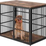 48″ XXL Dog Crate Furniture, 3-Door Heavy Duty Indoor Kennel, Brown