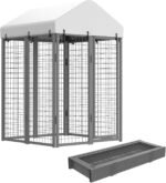 4x4 ft Outdoor Dog Kennel, Collapsible Dog Pen for Medium Dogs
