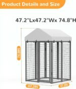 4x4 ft Outdoor Dog Kennel, Collapsible Dog Pen for Medium Dogs - Image 2