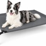 50″ Lx32 Wx8 H Cooling Elevated Dog Bed for Large Dogs with Non-Slip Floor Protectors & Breathable Mesh, Raised Indoor & Outdoor Dog Cot Pet Hammock, Grey