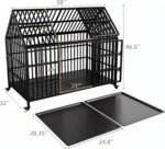 58 inch Heavy Duty Dog Crate, New Upgraded Reinforced for Large Dogs,XXL Dog Crate for High Anxiety Dogs/Max Load Capacity 250lbs/Double Door with Wheels - Image 2