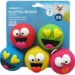 5pk Emoticon Latex Dog Toy, Provides A Comforting Squeak That Dogs Will Enjoy, Made of Natural Latex, It Squeaks When Squeezed!