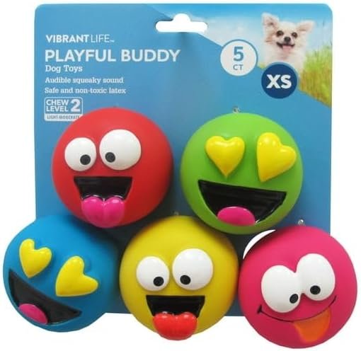 5pk Emoticon Latex Dog Toy, Provides A Comforting Squeak That Dogs Will Enjoy, Made of Natural Latex, It Squeaks When Squeezed! 5pk Emoticon Latex Dog Toy, Provides A Comforting Squeak That Dogs Will Enjoy, Made of Natural Latex, It Squeaks When Squeezed!