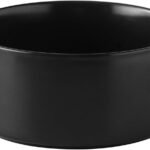 6” Ceramic Dog Bowl – 30Oz Classic Dogs Food & Water Bowl for Small and Medium Breed Dogs, Heavy Duty Non-Slip Dog Dishes, Food Grade Stoneware Pet Bowl, Dishwasher & Microwave Safe, Black