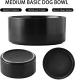 6'' Ceramic Dog Bowl - 30Oz Classic Dogs Food & Water Bowl for Small and Medium Breed Dogs, Heavy Duty Non-Slip Dog Dishes, Food Grade Stoneware Pet Bowl, Dishwasher & Microwave Safe, Black - Image 2