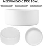 6'' Ceramic Dog Bowl - 30Oz Classic Dogs Food & Water Bowl for Small and Medium Breed Dogs, Heavy Duty Non-Slip Dog Dishes, Food Grade Stoneware Pet Bowl, Dishwasher & Microwave Safe, White - Image 2