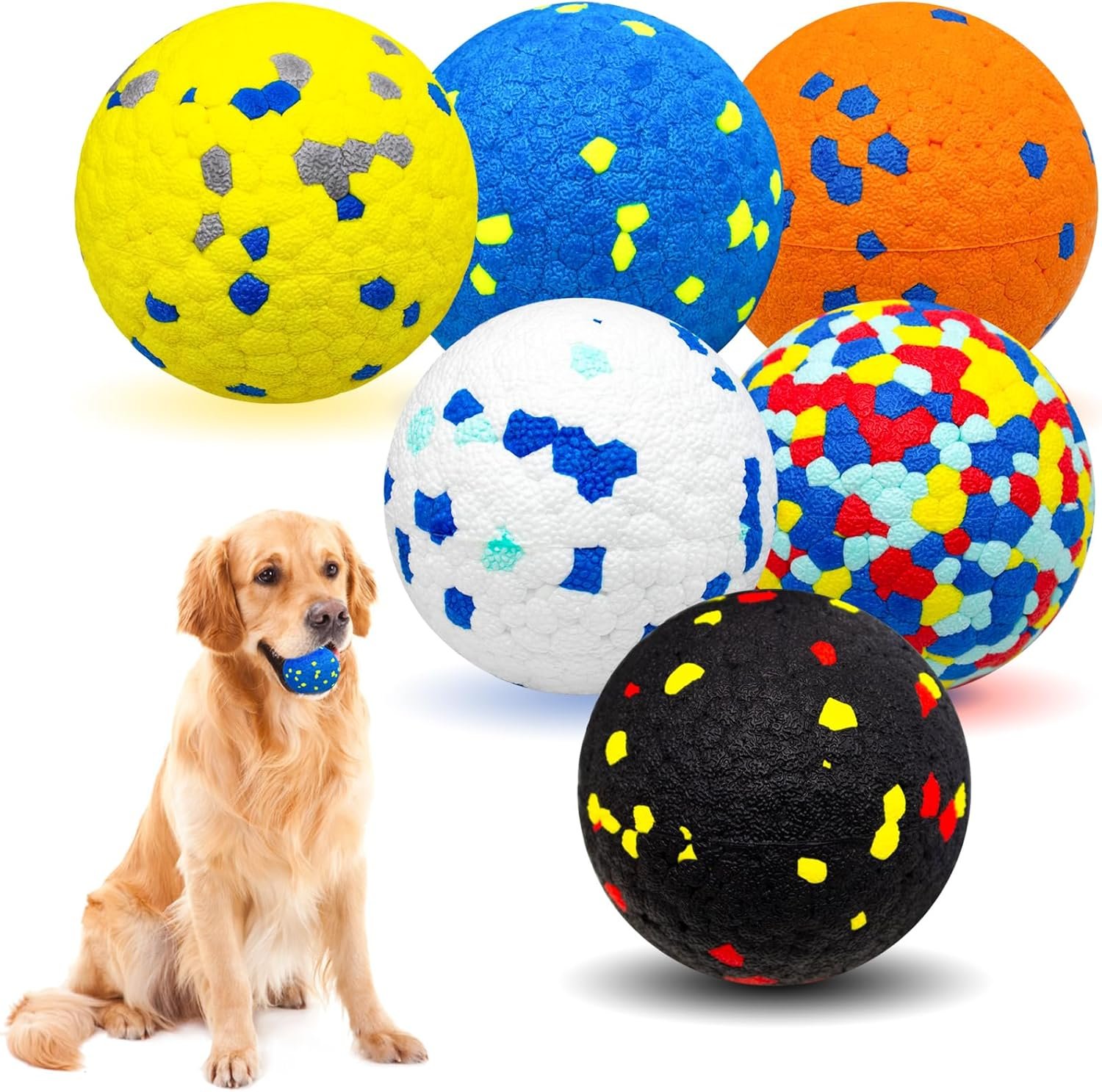 6 Pack Dog Balls Tennis Ball for Aggressive Chewers Indestructible Dog Toys 6 Pack Dog Balls Tennis Ball for Aggressive Chewers Indestructible Dog Toys