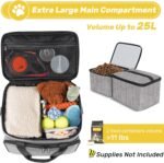 6 Set Dog Travel Bag, Large Pet Travel Kit for Supplies, Grey - Image 2