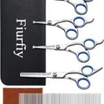 6-in-1 Dog Grooming Scissors – Professional Stainless Steel Hair Cutting Kit with Safety Rounded Tips, Ergonomic Soft-Grip Handles for Small & Large Dogs, Cats