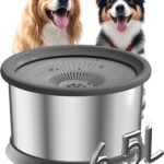 6.5L Dog Water Bowl No Spill 1.6 Gallon Stainless Steel Water Bowl for Dogs 220oz Large Capacity No Splash Slow Drinking Feeder with Anti-Slip Mat for Messy Drinkers 6.5L+2 Filters