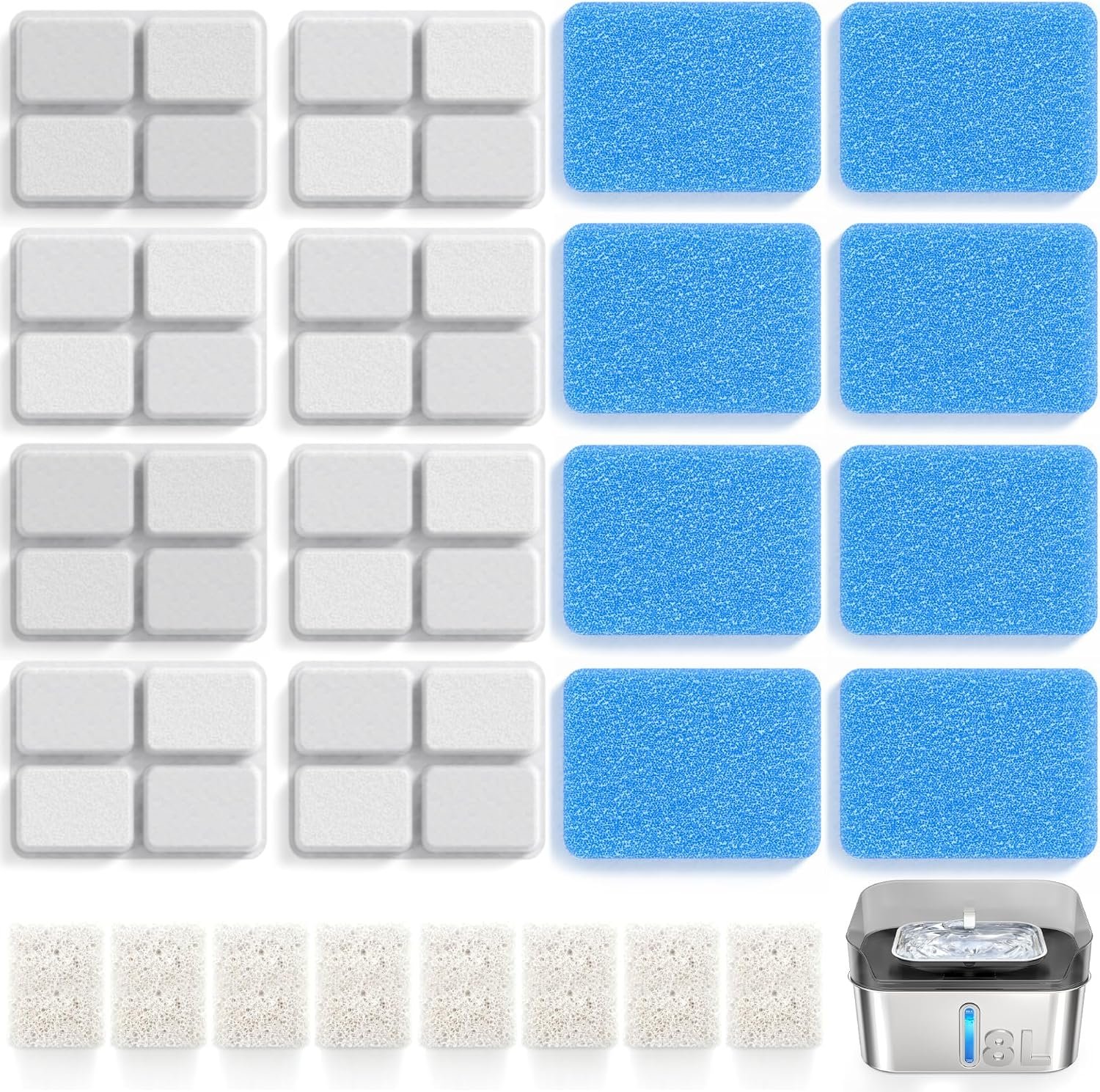 8 Pack Dog Water Fountain Filter Replacement Fit for Sharlovy W10 Pro 8 Pack Dog Water Fountain Filter Replacement Fit for Sharlovy W10 Pro