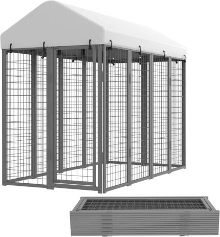 8x4x6 ft Outdoor Dog Kennel, Collapsible Dog Pen for Large Dogs