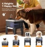 9L/2.38Gal Dog Water Fountain Elevated with 4-Height Adjustable Stand, FeelNeedy Large Pet Water Dispenser with Durable Ultra-Quiet Pump & 304 Stainless Steel Tray, Water Fountain for Dogs Indoor - Image 2