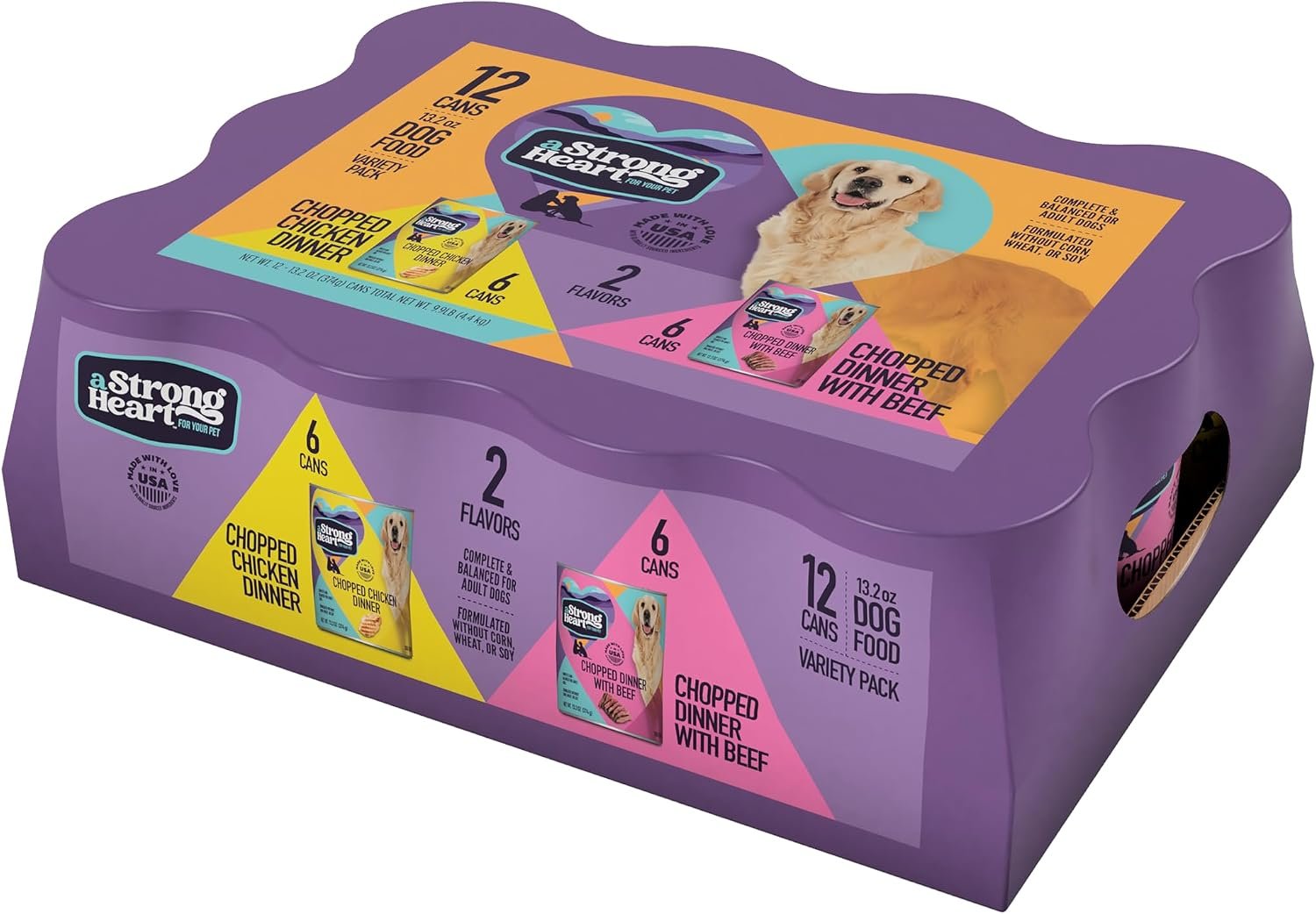 A Strong Heart Chicken & Beef Dog Food Variety Pack, 13.2oz, 12pk A Strong Heart Chicken & Beef Dog Food Variety Pack, 13.2oz, 12pk