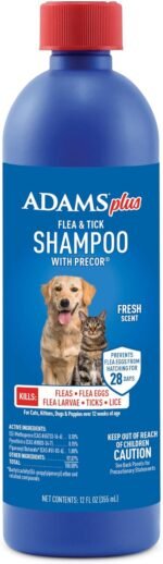 ADAMS Plus Flea & Tick Shampoo with Precor for Dogs & Cats, 12 oz
