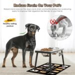 ADENGL Metal Raised Dog Bowl Stand for Large and Medium Dogs, Stronger Elevated Dog Bowls with Sprill Proof Mat, Pet Food & Water Bowls 10" Tall Dogs Feeder (58OZ-Stainless Steel Pet Bowl, Mat-16x24) - Image 2