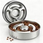 AIPERRO Slow Feeder Dog Bowl Stainless Steel, Metal Non-Slip Dog Food Bowls