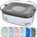 AONKEY 3L No Spill Dog Water Bowl with Slow Drinking Disk(Gray)