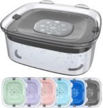 AONKEY 3L No Spill Dog Water Bowl with Slow Drinking Disk(Gray)