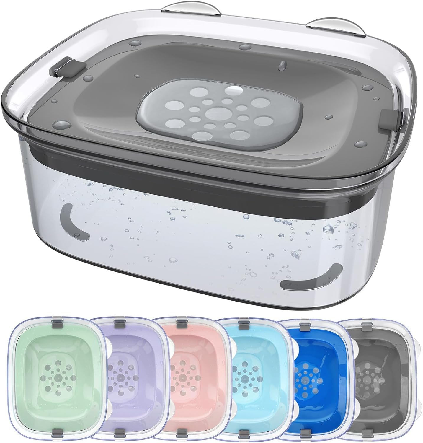 AONKEY 3L No Spill Dog Water Bowl with Slow Drinking Disk(Gray) AONKEY 3L No Spill Dog Water Bowl with Slow Drinking Disk(Gray)