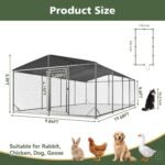 AOXUN 10×20FT Large Outdoor Dog Kennel with Metal Door, Waterproof Roof and Secure Lock for Medium Large Dogs, All Weather Resistant Heavy Duty Outdoor Dog Kennel for Yard, Balcony & Farm - Image 2