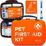 ARCA PET Cat & Dog First Aid Kit for Car – Pet Emergency Kit for Home Office Travel – Dog Camping Essentials with Muzzle & Mini First Aid Pouch