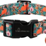 ARING PET Fall Dog Collars, Cute Autumn Pumpkin Maple Leaves Pet Collar with Quick Release Buckle for Small Medium Large Girl Boy Dogs-L Deep Color