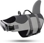 ASENKU Dog Life Jacket - Pet Safety Vest for Swimming & Boating, Shark Life Jacket with Floatation, Dog Lifesavers Swimsuits for Small Medium Large Dogs (Grey, XL) - Image 2