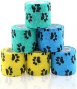 AUPCON Vet Wrap Cohesive Bandages Bulk Self Adhesive Bandage Wrap Self Adherent Wrap Non-Woven for Dogs Pet Animals & Ankle Sprains & Swelling 2 Inch x 5 Yards (2 Inch Claw)