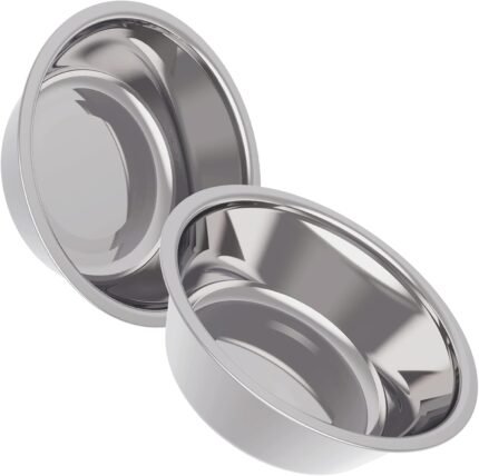 AVERYDAY 24oz Replacement Stainless Steel Dog Bowl for Raised Feeder 2-Pack